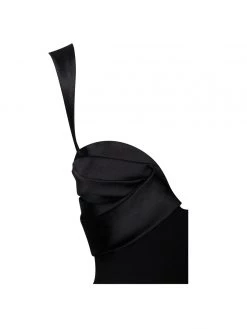 Miss Circle Sale Onika Black Satin And Crepe Jumpsuit