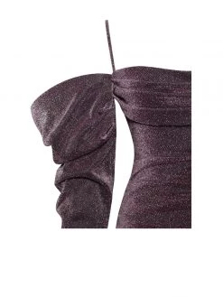 Miss Circle Yulisa Rose Gold Metallic Puff Sleeve Dress Dresses