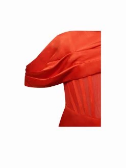 Miss Circle Rebeca Poinciana Satin High Slit Corset Gown Corsets