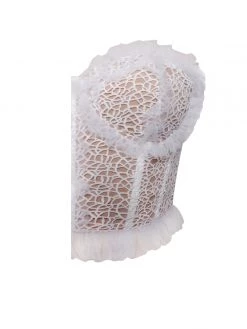 Miss Circle Orah White Mesh And Lace Corset Top