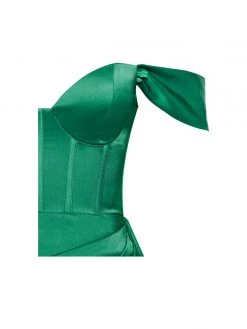 Miss Circle Corsets Zayda Green High Slit Corset Satin Gown