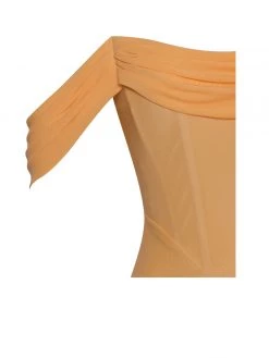 Miss Circle Weslee Orange Off Shoulder Mesh Corset Dress Corsets