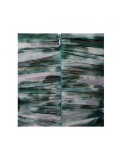 Miss Circle Sale Quincee Green Mesh Print Cutout Lace Up Dress