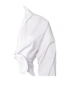 Miss Circle Dresses Rivy Tie Front White Shirt Dress