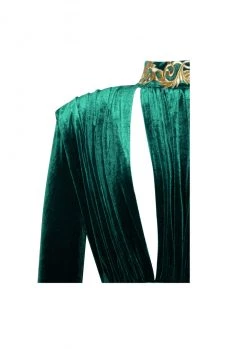 Miss Circle Zenaida Emerald Green Cutout High Slit Velvet Gown