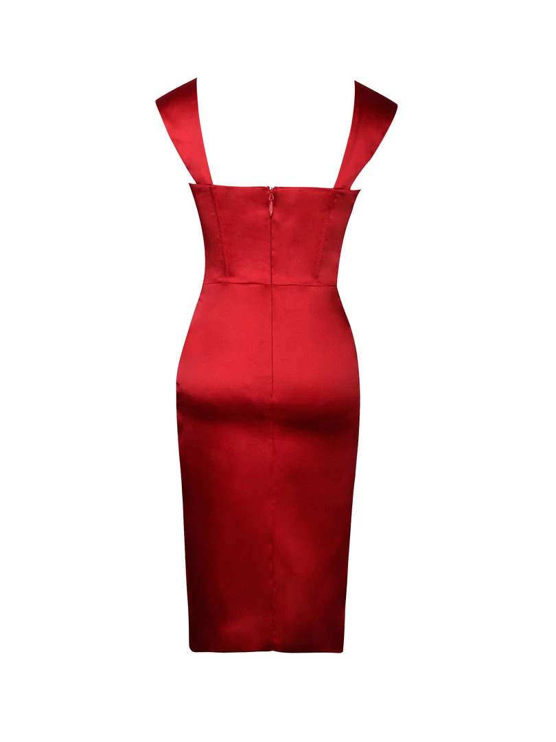 Miss Circle Hedy Red Satin Corset Dress Corsets