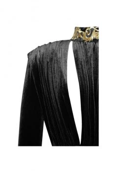 Miss Circle Zenaida Black Cutout High Slit Velvet Gown