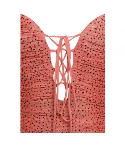 Miss Circle Dresses Blanca Poppy Off Shoulder Long Sleeve Mesh Dress With Crystals