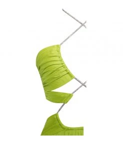 Miss Circle Dresses Quinby Lemon Silk Pleated Lace Up Maxi Dress