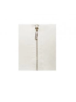 Miss Circle Dresses Lydia Pearl White Satin Off Shoulder Puff Sleeve Dress