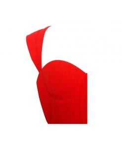 Miss Circle Paradise High Slit Red Chiffon Maxi Dress