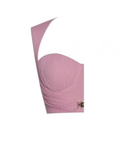 Miss Circle Corsets Be With Me Pink Stretch Knit Corset Top