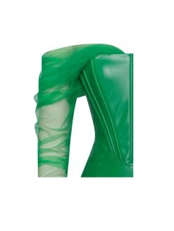 Miss Circle Corsets Faina Green Mesh Sleeve Leather Corset Dress