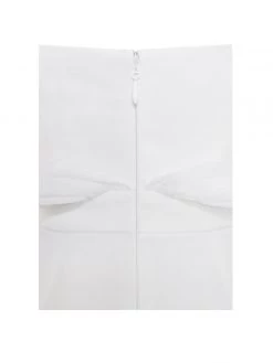 Miss Circle Sherlyn White Off Shoulder Flared Crepe Jumpsuit