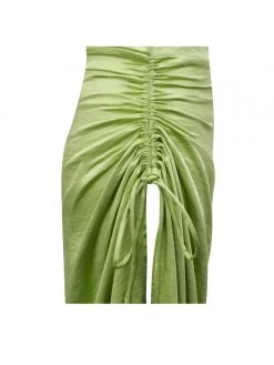 Miss Circle New In Keira Olive Twist Front Side Slit Satin Dress