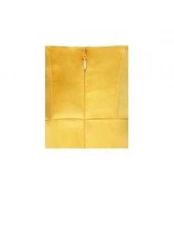 Miss Circle Zarah Yellow High Slit Corset Satin Dress