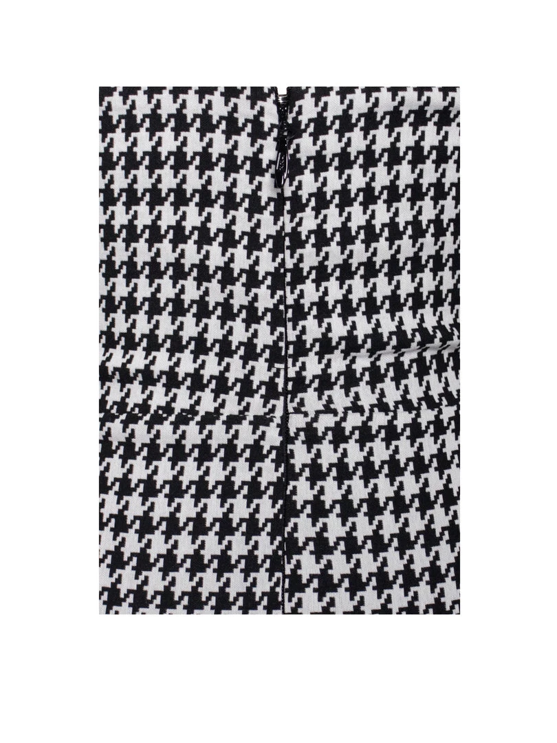 Miss Circle Dresses Hayden Houndstooth Crisscross Halter Neck Dress