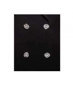 Miss Circle Quilla Black Feather Crystal Sleeve Backless Blazer Dress