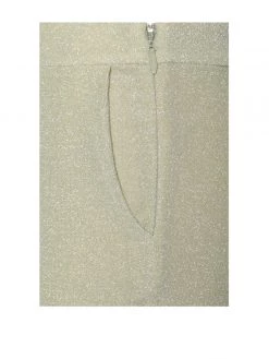 Miss Circle Xiara Pale Yellow Glitter Flare Trousers