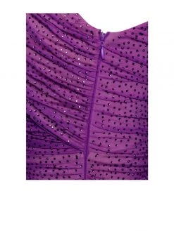 Miss Circle Alaya Dahlia Mesh Crystal One Sleeve Cutout Dress