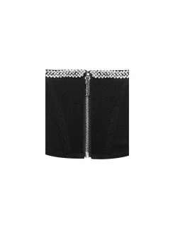 Miss Circle Melanie Black Corset Top With Crystal Trim Corsets