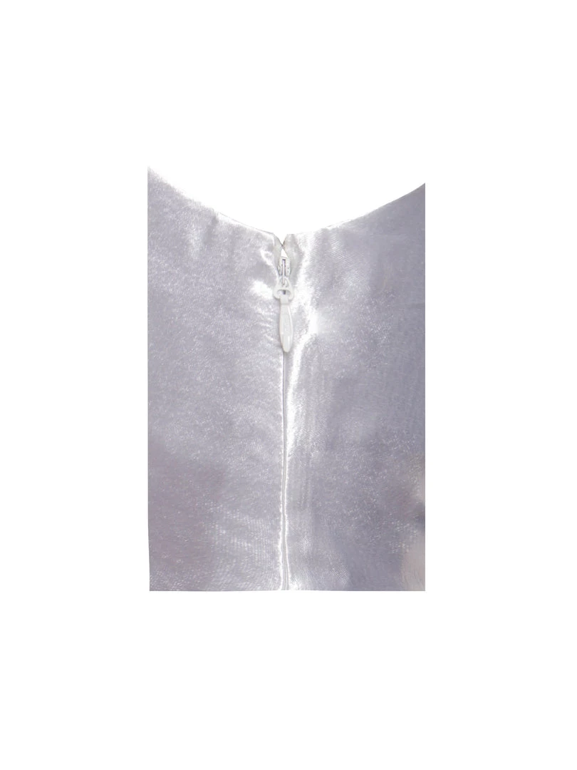 Miss Circle Montego White Satin Side Slit Dress Sale