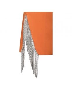 Miss Circle Freya Orange Crystal Fringe Blazer Dress