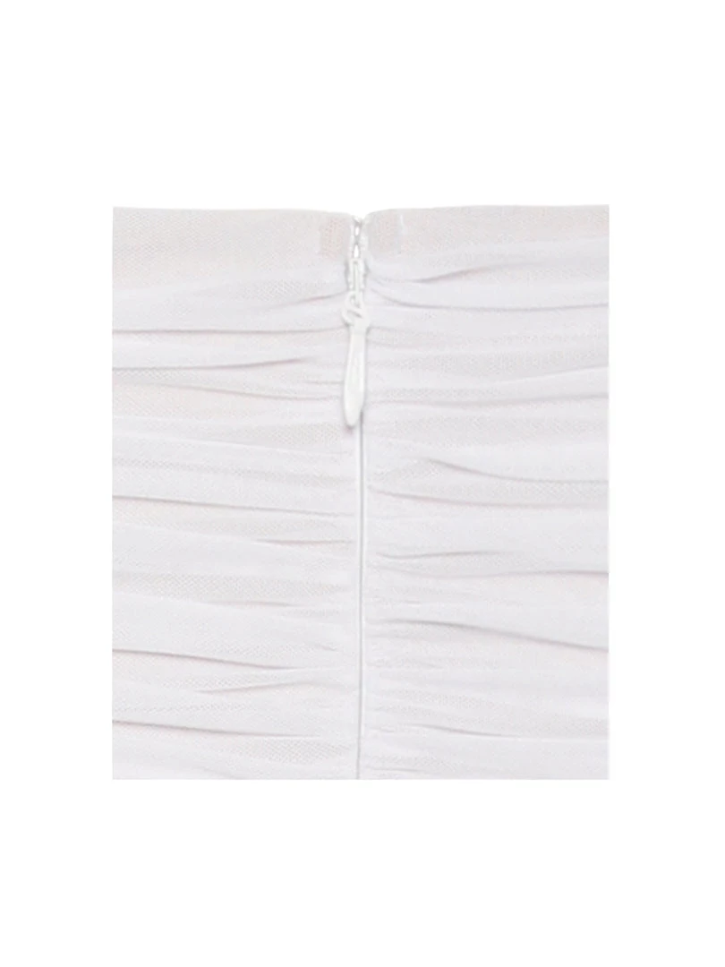 Miss Circle Quenby White Off Shoulder Mesh Maxi Dress