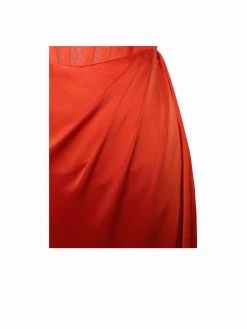 Miss Circle Rebeca Poinciana Satin High Slit Corset Gown Corsets