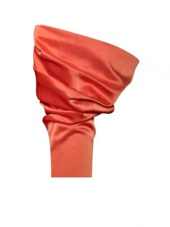 Miss Circle Zoya Orange Puff Sleeve Corset Satin Dress Corsets