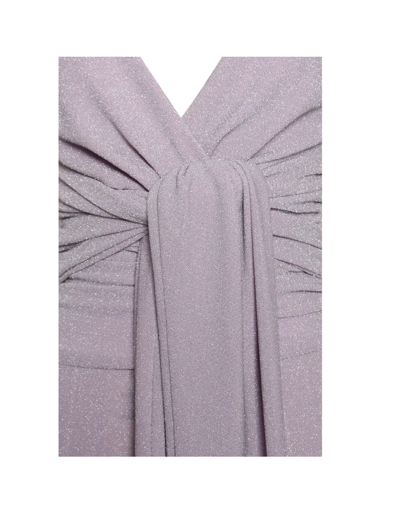 Miss Circle Quita Purple Metallic Tie Front Wide Leg Jumpsuit Dresses