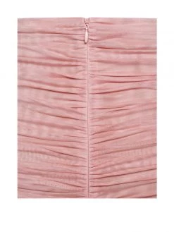 Miss Circle Makayla Blush Mesh Ruched Skirt Dresses