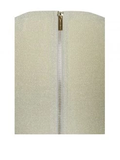 Miss Circle Xandra Pale Yellow Glitter Draping Long Sleeve Top