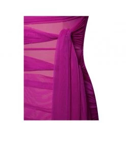 Miss Circle Gillian Fuchsia Long Sleeve Mesh Dress