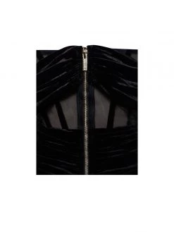 Miss Circle Corsets Irisa Black Draping Off Shoulder Corset Dress