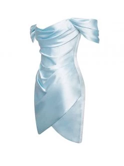 Miss Circle Zori Baby Blue Off Shoulder Satin Corset Dress Corsets