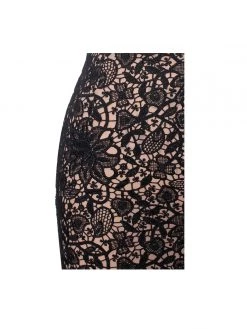 Miss Circle Become The One Black Lace Long Fringed Strapless Dress New In