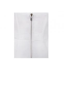 Miss Circle Corsets Vanity White Satin High Slit Draping Corset Gown With Crystals