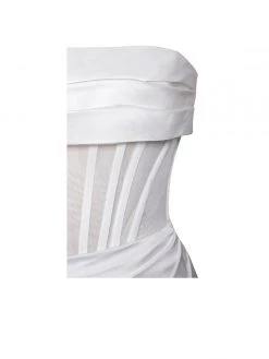 Miss Circle Sabrina White Mesh Satin Corset Dress Corsets