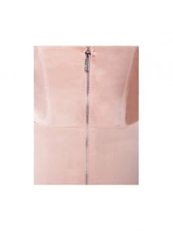 Miss Circle Dresses Lydia Blush Satin Off Shoulder Puff Sleeve Dress