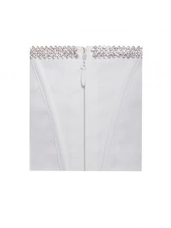 Miss Circle Annika White Off Shoulder Long Sleeve Corset Dress With Crystal Trim Corsets