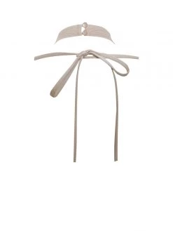 Miss Circle Jocelynn Beige Satin Mesh Long Sleeve Corset Dress