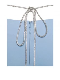 Miss Circle Bottoms Tova Baby Blue Crystal Waist Strap Flare Pants