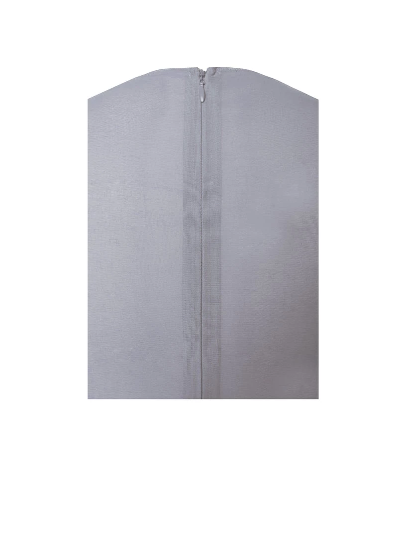 Miss Circle Winston Grey Mesh Long Sleeve Corset Crepe Dress