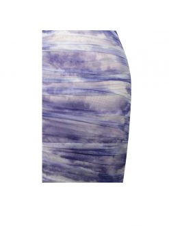 Miss Circle Sale Quincee Lavender Mesh Print Cutout Lace Up Dress