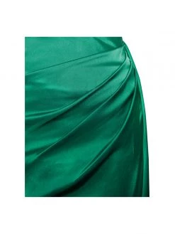 Miss Circle Corsets Zayda Green High Slit Corset Satin Gown