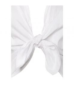 Miss Circle Dresses Rivy Tie Front White Shirt Dress