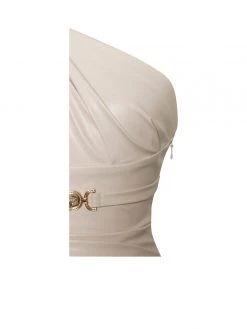 Miss Circle Marlee Off White Vegan Leather Dress Dresses