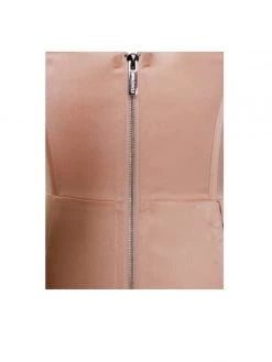 Miss Circle Elayna Blush Strappy Satin Corset High Slit Gown Corsets