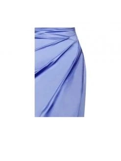 Miss Circle Lilian Blue High Slit Satin Dress Dresses